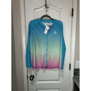 Attraco Sports Women's Long Sleeve Rash Guard UV Sun Protection Zipper Gradient